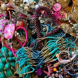 4 Pound Craft Jewelry Lot Mystery Box Harvest Repurpose Upcycle Reuse Mixed Bulk